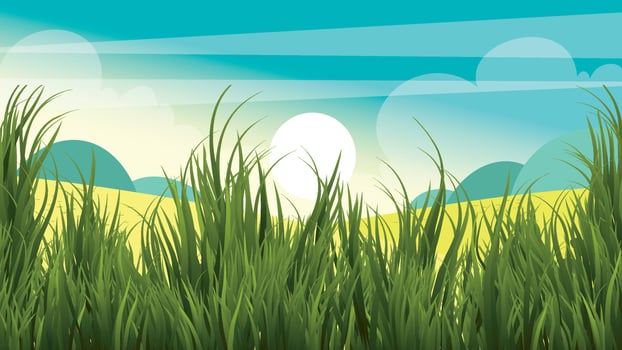 Green Nature Scenery With Grass vector