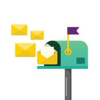 Mailbox post full of letters vector
