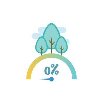 Net zero carbon emissions icon isolated on white background vector