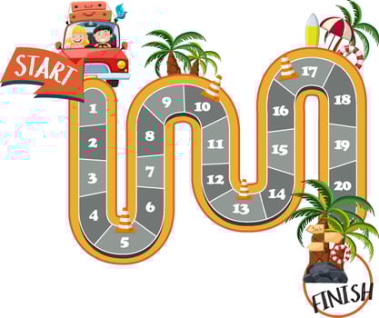 Maze game template for kids vector