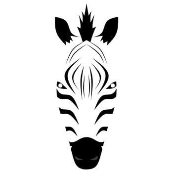 Vector illustration of a zebra's head on a white background. Great for zoo logos and posters, animals.