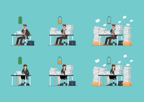 Energy of workers in office concept vector