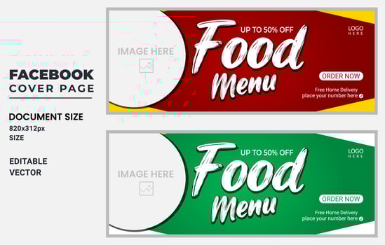 Food web banner template, web banner design, corporate banner vector
