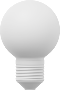 Simple white light bulb. 3D rendering. PNG Icon on transparent background