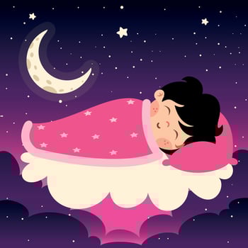 Cartoon Illustration Of Kid Sleeping vector