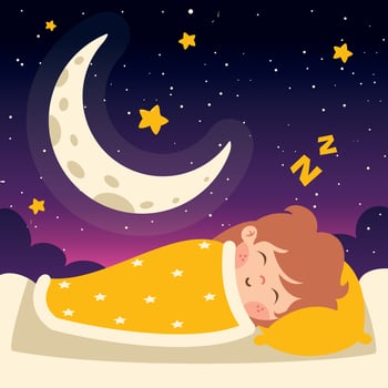 Cartoon Illustration Of Kid Sleeping vector