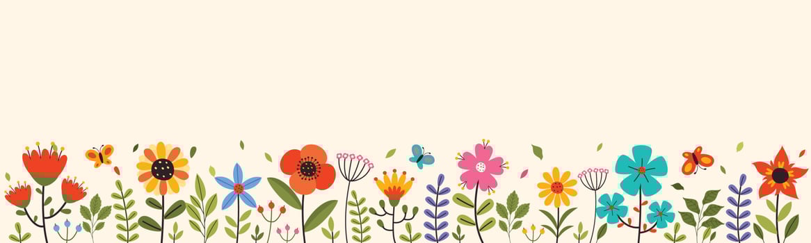 Spring Season Design With Flowers vector