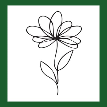 A simple flower sketch design made with specific elements on a white background vector