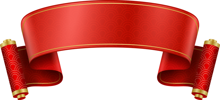 Chinese red paper scroll png