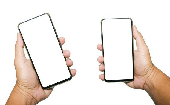 hand holding smart phone png