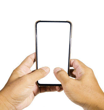 hand holding smart phone png