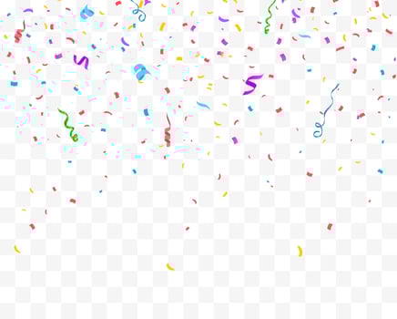 Colorful bright confetti isolated. Festive vector illustration