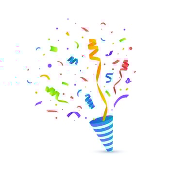 Confetti festive illustration. Party popper isolated vector
