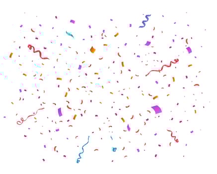 Colorful confetti isolated. Festive vector background