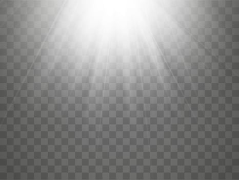 Sun rays with beams isolated vector