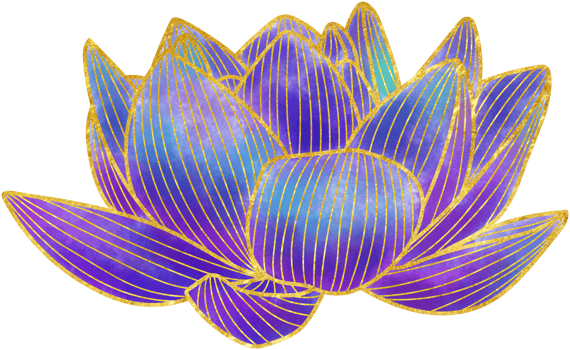 Hand drawn golden lotus flower ornament png