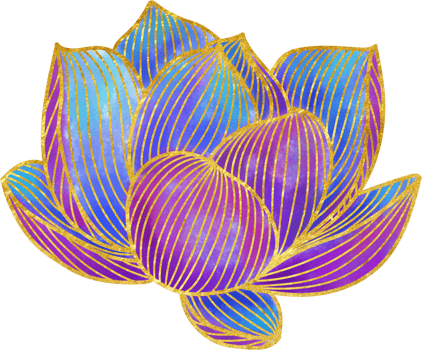Hand drawn golden lotus flower ornament png