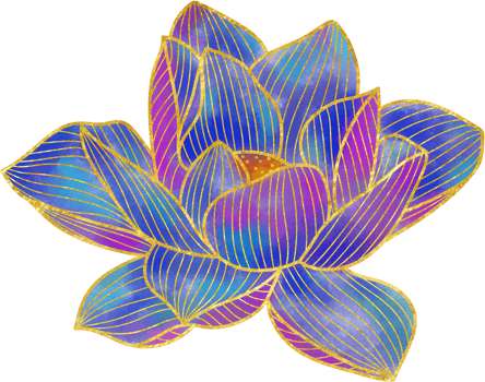 Hand drawn golden lotus flower ornament png