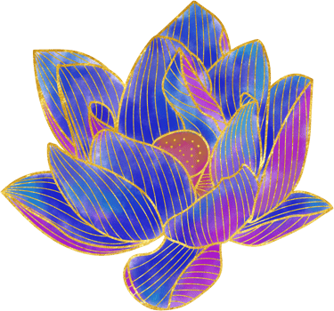 Hand drawn golden lotus flower ornament png