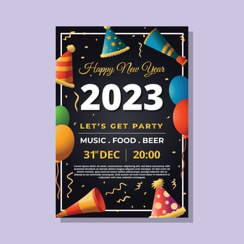 Happy New Year Party Poster vector