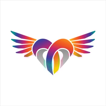 Heart Wings Logo vector