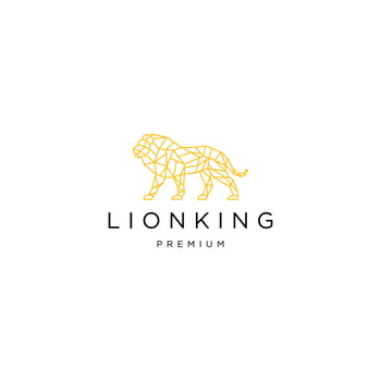 Lion geometric logo icon design template vector