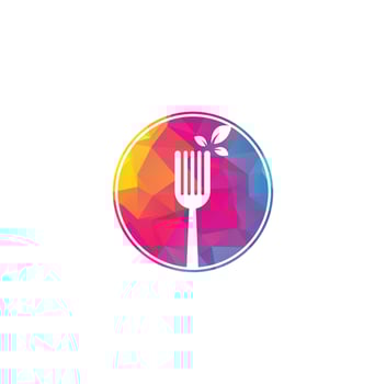 Healthy Food Logo design. Fork and leaf Logo icon. vector