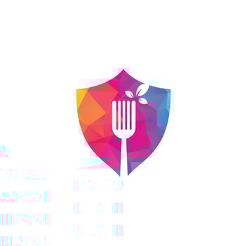 Healthy Food Logo design. Fork and leaf Logo icon. vector