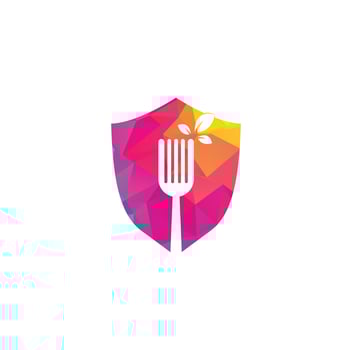 Healthy Food Logo design. Fork and leaf Logo icon. vector