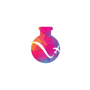 Airplane  Travel lab shape concept Logo vector