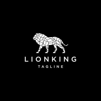 Lion geometric logo icon design template vector