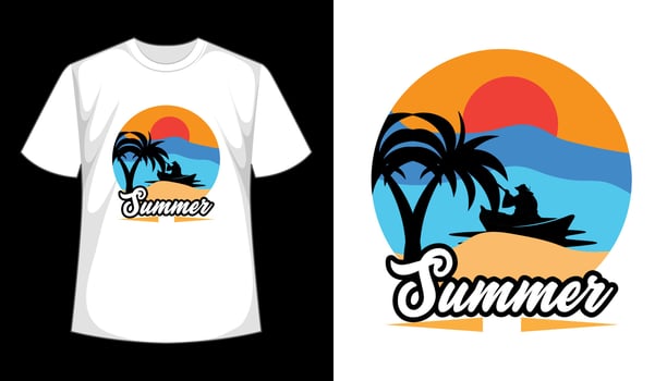 Summer vector t shirt design for print and other uses.