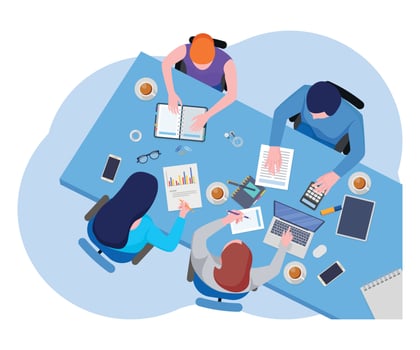 Business team during a meeting vector