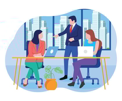 Business team during a meeting vector
