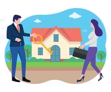 Purchase house real estate vector