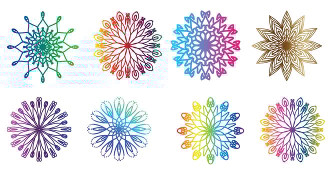 colorful mandala background, set mandala,Mandalas for coloring book. Decorative round ornaments. Anti-stress therapy patterns. Yoga logos, backgrounds for meditation.Oriental vector