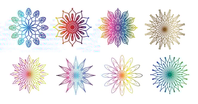 colorful mandala background, set mandala,Mandalas for coloring book. Decorative round ornaments. Anti-stress therapy patterns. Yoga logos, backgrounds for meditation.Oriental vector