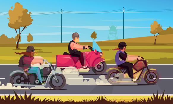 Motorcycle Bikers Scene vector