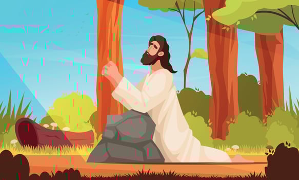 Jesus Christ Praying vector
