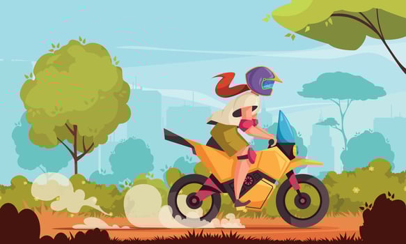 Motorcycle Cartoon Poster vector
