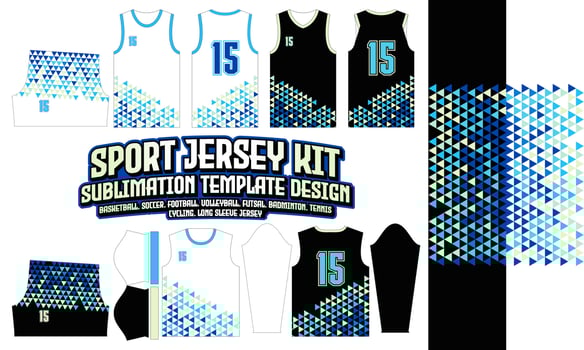 Low Poly Jersey Apparel Sport Wear Sublimation pattern Design 183 for Soccer Football E-sport Basketball volleyball Badminton Futsal t-shirt vector