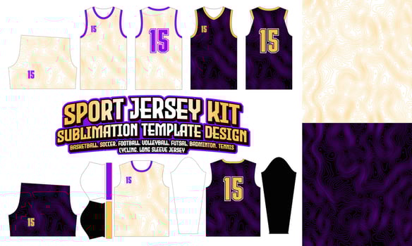Contour Line Jersey Apparel Sport Wear Sublimation pattern Design 181 for Soccer Football E-sport Basketball volleyball Badminton Futsal t-shirt vector