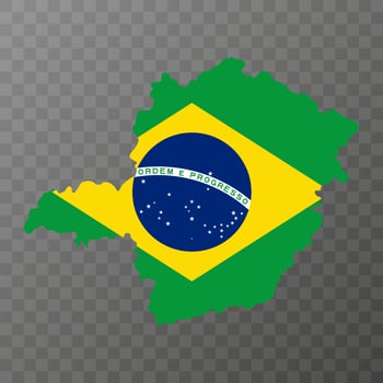 Minas Gerais Map, state of Brazil. Vector Illustration.
