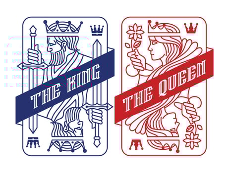 King and queen Playing Card vector