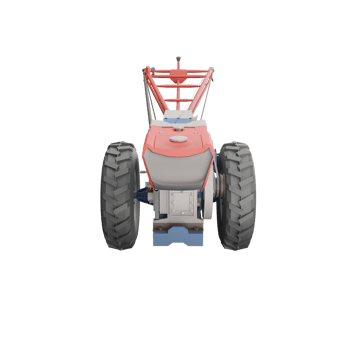 3D render thailand tractor hand control front view. png illustration.