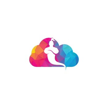 Genie cloud shape concept Logo Design. Magic Fantasy genie concept logo. vector