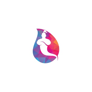 Genie drop shape concept Logo Design. Magic Fantasy genie concept logo. vector