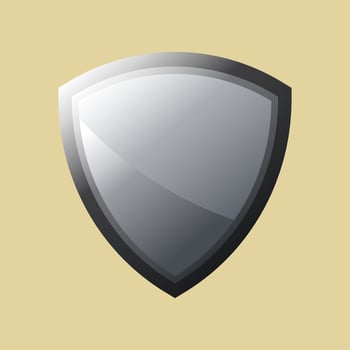 Silver shield with black frame, Vector luxury design element