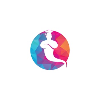 Graduate Genie logo. Genie Logo Design. Magic Fantasy genie concept logo. vector