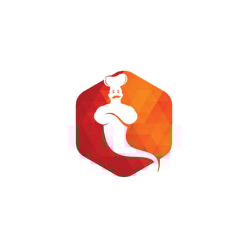 Genie food logo design. Genie Food Delivery Logo Design. vector